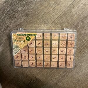 40 pc set Alphabet Stamp Set Treasured Memories Script Upper Case // NEW IN BOX
